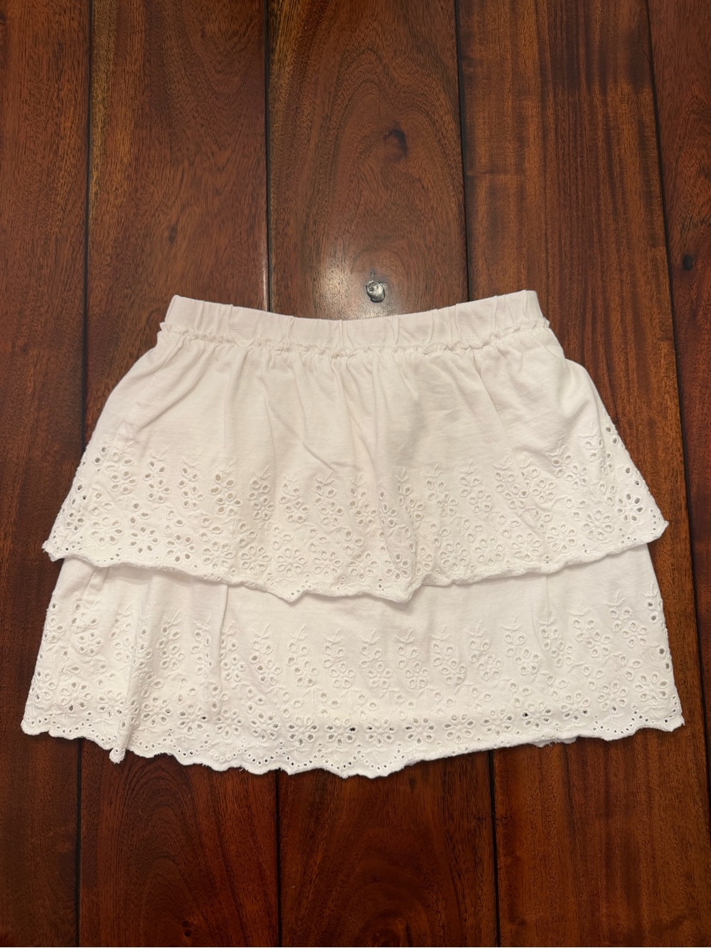 Zara Girls White Eyelet Skirt